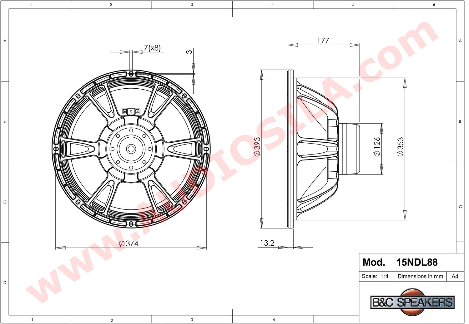 Diameter sales speaker 15