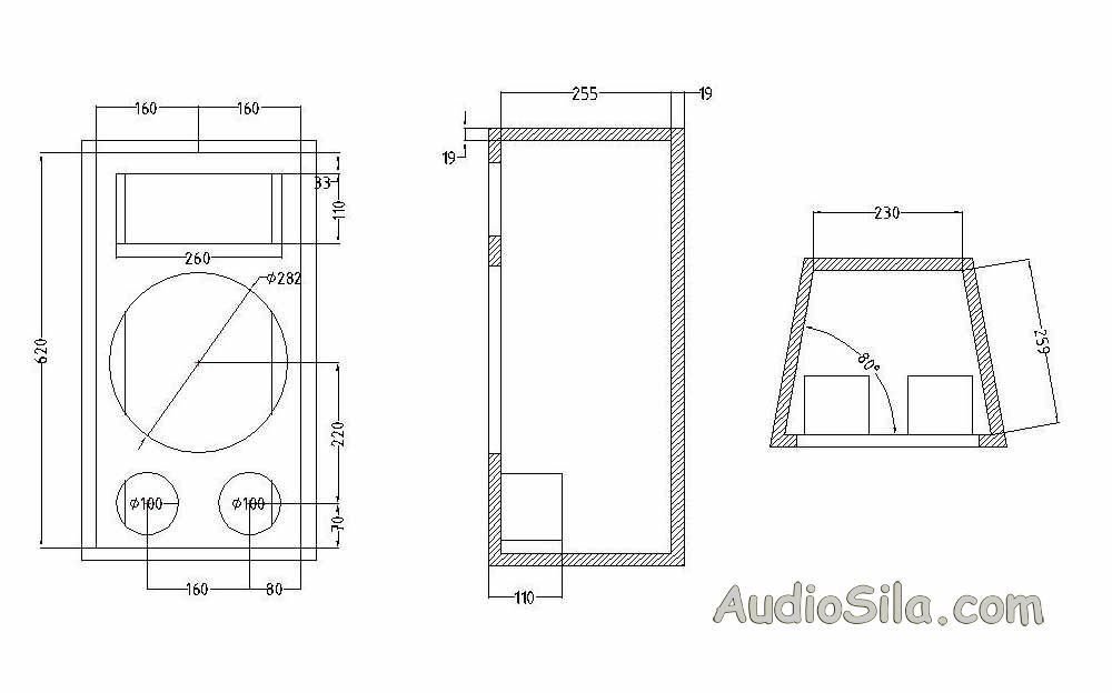 чертежи колонок акустических систем с размерами | Дзен